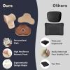 imageCoverado Seat Cushion and Lumbar Support Pillow One Piece for Car Office Chair Ergonomic Memory Foam Desk Chair Cushion Back Support Pillow Sciatica ampamp Back ampamp Tailbone Pain Relief CushionBlackSeat Cushion 3in1beige