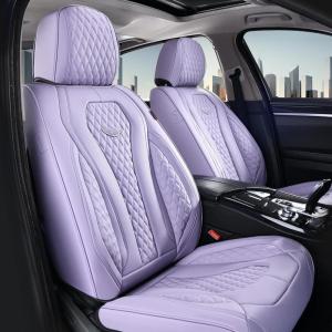 imageCoverado Car Seat Covers Leather Seat Covers Full Set Beige Seat Covers Car Seat Cushion Driver Car Seat Covers Waterproof Car Seat Protector Fit for Most CarsPurple