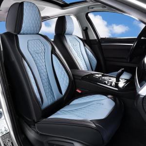 imageCoverado Car Seat Covers Leather Seat Covers Full Set Beige Seat Covers Car Seat Cushion Driver Car Seat Covers Waterproof Car Seat Protector Fit for Most CarsBlackBule