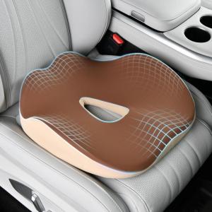 imageCoverado Seat Cushion and Lumbar Support Pillow One Piece for Car Office Chair Ergonomic Memory Foam Desk Chair Cushion Back Support Pillow Sciatica ampamp Back ampamp Tailbone Pain Relief CushionBlackSeat Cushionbeige