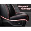 imageCoverado Full Set F150 Seat Covers Waterproof Faux Leather Full Coverage Protector for 20152025 Ford F150 ampamp 20172025 F250 F350 F450 Crew Cab Black Truck Interior Car Seat Cushion CoversRed line
