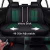 imageCoverado Car Seat Covers Full Set Faux Leather Seat Covers for Car Waterproof Car Seat Protectors 5 Seats Automotive Seat Covers Universal Fit for Most Cars SUV Trucks BlackampampWhiteFabricGreen