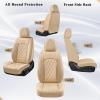 imageCoverado Car Seat Covers Full Set Faux Leather Seat Covers for Car Waterproof Car Seat Protectors 5 Seats Automotive Seat Covers Universal Fit for Most Cars SUV Trucks BlackampampWhiteABeige