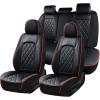 imageCoverado Car Seat Covers Full Set Faux Leather Seat Covers for Car Waterproof Car Seat Protectors 5 Seats Automotive Seat Covers Universal Fit for Most Cars SUV Trucks BlackampampWhiteABlackRed