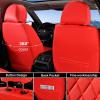 imageCoverado Car Seat Covers Full Set Faux Leather Seat Covers for Car Waterproof Car Seat Protectors 5 Seats Automotive Seat Covers Universal Fit for Most Cars SUV Trucks BlackampampWhiteARed