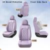 imageCoverado Car Seat Covers Full Set Faux Leather Seat Covers for Car Waterproof Car Seat Protectors 5 Seats Automotive Seat Covers Universal Fit for Most Cars SUV Trucks BlackampampWhiteAPurple