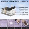 imageCoverado Car Seat Covers Full Set Faux Leather Seat Covers for Car Waterproof Car Seat Protectors 5 Seats Automotive Seat Covers Universal Fit for Most Cars SUV Trucks BlackampampWhiteAPurple