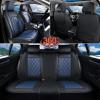 imageCoverado Car Seat Covers Full Set Faux Leather Seat Covers for Car Waterproof Car Seat Protectors 5 Seats Automotive Seat Covers Universal Fit for Most Cars SUV Trucks BlackampampWhiteABlackBlue