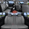 imageCoverado Car Seat Covers Full Set Faux Leather Seat Covers for Car Waterproof Car Seat Protectors 5 Seats Automotive Seat Covers Universal Fit for Most Cars SUV Trucks BlackampampWhiteAGray