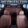 imageCoverado Car Seat Covers Full Set Faux Leather Seat Covers for Car Waterproof Car Seat Protectors 5 Seats Automotive Seat Covers Universal Fit for Most Cars SUV Trucks BlackampampWhiteACoffee