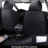 imageCoverado Car Seat Covers Full Set Faux Leather Seat Covers for Car Waterproof Car Seat Protectors 5 Seats Automotive Seat Covers Universal Fit for Most Cars SUV Trucks BlackampampWhiteFabricGreen
