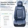 imageCoverado Car Seat Covers Full Set Faux Leather Seat Covers for Car Waterproof Car Seat Protectors 5 Seats Automotive Seat Covers Universal Fit for Most Cars SUV Trucks BlackampampWhiteABlue