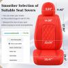 imageCoverado Car Seat Covers Full Set Faux Leather Seat Covers for Car Waterproof Car Seat Protectors 5 Seats Automotive Seat Covers Universal Fit for Most Cars SUV Trucks BlackampampWhiteARed