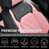 imageCoverado Car Seat Covers Full Set Faux Leather Seat Covers for Car Waterproof Car Seat Protectors 5 Seats Automotive Seat Covers Universal Fit for Most Cars SUV Trucks BlackampampWhiteABlackPink