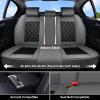 imageCoverado Car Seat Covers Full Set Faux Leather Seat Covers for Car Waterproof Car Seat Protectors 5 Seats Automotive Seat Covers Universal Fit for Most Cars SUV Trucks BlackampampWhiteAGrayBalck