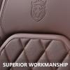 imageCoverado Car Seat Covers Full Set Faux Leather Seat Covers for Car Waterproof Car Seat Protectors 5 Seats Automotive Seat Covers Universal Fit for Most Cars SUV Trucks BlackampampWhiteACoffee