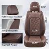imageCoverado Car Seat Covers Full Set Faux Leather Seat Covers for Car Waterproof Car Seat Protectors 5 Seats Automotive Seat Covers Universal Fit for Most Cars SUV Trucks BlackampampWhiteACoffee