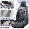 imageCoverado Car Seat Covers Full Set Faux Leather Seat Covers for Car Waterproof Car Seat Protectors 5 Seats Automotive Seat Covers Universal Fit for Most Cars SUV Trucks BlackampampWhiteAGrayBalck