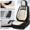 imageCoverado Car Seat Covers Full Set Faux Leather Seat Covers for Car Waterproof Car Seat Protectors 5 Seats Automotive Seat Covers Universal Fit for Most Cars SUV Trucks BlackampampWhiteABlackWhite
