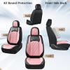 imageCoverado Car Seat Covers Full Set Faux Leather Seat Covers for Car Waterproof Car Seat Protectors 5 Seats Automotive Seat Covers Universal Fit for Most Cars SUV Trucks BlackampampWhiteABlackPink