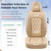 imageCoverado Car Seat Covers Full Set Faux Leather Seat Covers for Car Waterproof Car Seat Protectors 5 Seats Automotive Seat Covers Universal Fit for Most Cars SUV Trucks BlackampampWhiteABeige