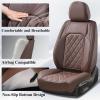 imageCoverado Car Seat Covers Full Set Faux Leather Seat Covers for Car Waterproof Car Seat Protectors 5 Seats Automotive Seat Covers Universal Fit for Most Cars SUV Trucks BlackampampWhiteACoffee