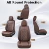 imageCoverado Car Seat Covers Full Set Faux Leather Seat Covers for Car Waterproof Car Seat Protectors 5 Seats Automotive Seat Covers Universal Fit for Most Cars SUV Trucks BlackampampWhiteACoffee
