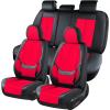 imageCoverado Car Seat Covers Full Set Faux Leather Seat Covers for Car Waterproof Car Seat Protectors 5 Seats Automotive Seat Covers Universal Fit for Most Cars SUV Trucks BlackampampWhiteFabricBlackRed