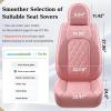 imageCoverado Car Seat Covers Full Set Faux Leather Seat Covers for Car Waterproof Car Seat Protectors 5 Seats Automotive Seat Covers Universal Fit for Most Cars SUV Trucks BlackampampWhiteAPink