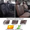imageCoverado Car Seat Covers Full Set Faux Leather Seat Covers for Car Waterproof Car Seat Protectors 5 Seats Automotive Seat Covers Universal Fit for Most Cars SUV Trucks BlackampampWhiteBright Brown