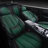 imageCoverado Car Seat Covers Full Set Faux Leather Seat Covers for Car Waterproof Car Seat Protectors 5 Seats Automotive Seat Covers Universal Fit for Most Cars SUV Trucks BlackampampWhiteFabricGreen