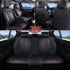 imageCoverado Car Seat Covers Full Set Faux Leather Seat Covers for Car Waterproof Car Seat Protectors 5 Seats Automotive Seat Covers Universal Fit for Most Cars SUV Trucks BlackampampWhiteABlackRed