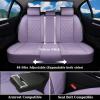 imageCoverado Car Seat Covers Full Set Faux Leather Seat Covers for Car Waterproof Car Seat Protectors 5 Seats Automotive Seat Covers Universal Fit for Most Cars SUV Trucks BlackampampWhiteAPurple