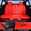 imageCoverado Car Seat Covers Full Set Faux Leather Seat Covers for Car Waterproof Car Seat Protectors 5 Seats Automotive Seat Covers Universal Fit for Most Cars SUV Trucks BlackampampWhiteARed