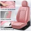 imageCoverado Car Seat Covers Full Set Faux Leather Seat Covers for Car Waterproof Car Seat Protectors 5 Seats Automotive Seat Covers Universal Fit for Most Cars SUV Trucks BlackampampWhiteAPink