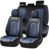 imageCoverado Car Seat Covers Full Set Faux Leather Seat Covers for Car Waterproof Car Seat Protectors 5 Seats Automotive Seat Covers Universal Fit for Most Cars SUV Trucks BlackampampWhiteABlackBlue