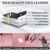 imageCoverado Car Seat Covers Full Set Faux Leather Seat Covers for Car Waterproof Car Seat Protectors 5 Seats Automotive Seat Covers Universal Fit for Most Cars SUV Trucks BlackampampWhiteAPink
