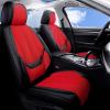 imageCoverado Car Seat Covers Full Set Faux Leather Seat Covers for Car Waterproof Car Seat Protectors 5 Seats Automotive Seat Covers Universal Fit for Most Cars SUV Trucks BlackampampWhiteFabricBlackRed