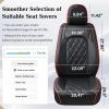 imageCoverado Car Seat Covers Full Set Faux Leather Seat Covers for Car Waterproof Car Seat Protectors 5 Seats Automotive Seat Covers Universal Fit for Most Cars SUV Trucks BlackampampWhiteABlackRed