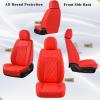 imageCoverado Car Seat Covers Full Set Faux Leather Seat Covers for Car Waterproof Car Seat Protectors 5 Seats Automotive Seat Covers Universal Fit for Most Cars SUV Trucks BlackampampWhiteARed