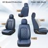 imageCoverado Car Seat Covers Full Set Faux Leather Seat Covers for Car Waterproof Car Seat Protectors 5 Seats Automotive Seat Covers Universal Fit for Most Cars SUV Trucks BlackampampWhiteABlue