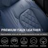 imageCoverado Car Seat Covers Full Set Faux Leather Seat Covers for Car Waterproof Car Seat Protectors 5 Seats Automotive Seat Covers Universal Fit for Most Cars SUV Trucks BlackampampWhiteABlue