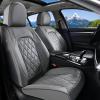 imageCoverado Car Seat Covers Full Set Faux Leather Seat Covers for Car Waterproof Car Seat Protectors 5 Seats Automotive Seat Covers Universal Fit for Most Cars SUV Trucks BlackampampWhiteAGray