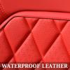 imageCoverado Car Seat Covers Full Set Faux Leather Seat Covers for Car Waterproof Car Seat Protectors 5 Seats Automotive Seat Covers Universal Fit for Most Cars SUV Trucks BlackampampWhiteARed