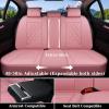 imageCoverado Car Seat Covers Full Set Faux Leather Seat Covers for Car Waterproof Car Seat Protectors 5 Seats Automotive Seat Covers Universal Fit for Most Cars SUV Trucks BlackampampWhiteAPink
