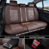 imageCoverado Car Seat Covers Full Set Faux Leather Seat Covers for Car Waterproof Car Seat Protectors 5 Seats Automotive Seat Covers Universal Fit for Most Cars SUV Trucks BlackampampWhiteBright Brown