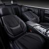imageCoverado Car Seat Covers Full Set Faux Leather Seat Covers for Car Waterproof Car Seat Protectors 5 Seats Automotive Seat Covers Universal Fit for Most Cars SUV Trucks BlackampampWhiteFabricBlack