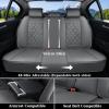 imageCoverado Car Seat Covers Full Set Faux Leather Seat Covers for Car Waterproof Car Seat Protectors 5 Seats Automotive Seat Covers Universal Fit for Most Cars SUV Trucks BlackampampWhiteAGray