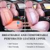 imageCoverado Car Seat Covers Full Set Faux Leather Seat Covers for Car Waterproof Car Seat Protectors 5 Seats Automotive Seat Covers Universal Fit for Most Cars SUV Trucks BlackampampWhiteAPink