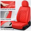 imageCoverado Car Seat Covers Full Set Faux Leather Seat Covers for Car Waterproof Car Seat Protectors 5 Seats Automotive Seat Covers Universal Fit for Most Cars SUV Trucks BlackampampWhiteARed